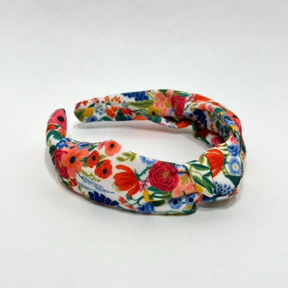 Rifle Paper Co Official Garden Party Knotted Headband Floral Rose Canvas Fabric - Picture 1 of 7